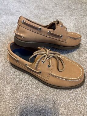Sperry boys 1y leather boat shoes in Tan